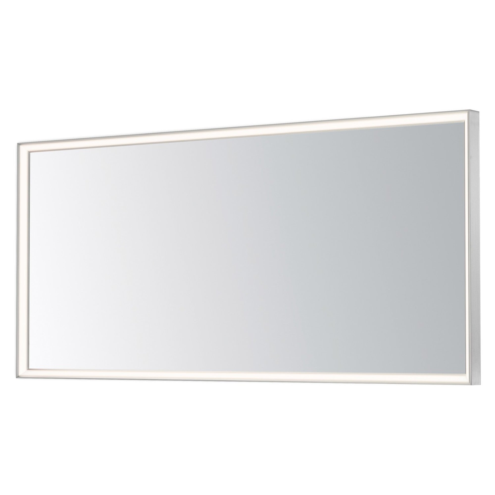 Bevel 60" x 28" LED Mirror, Satin Nickel Finish - Bees Lighting