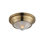 Hargreaves 10" Flush Mount, Natural Aged Brass Finish - Bees Lighting