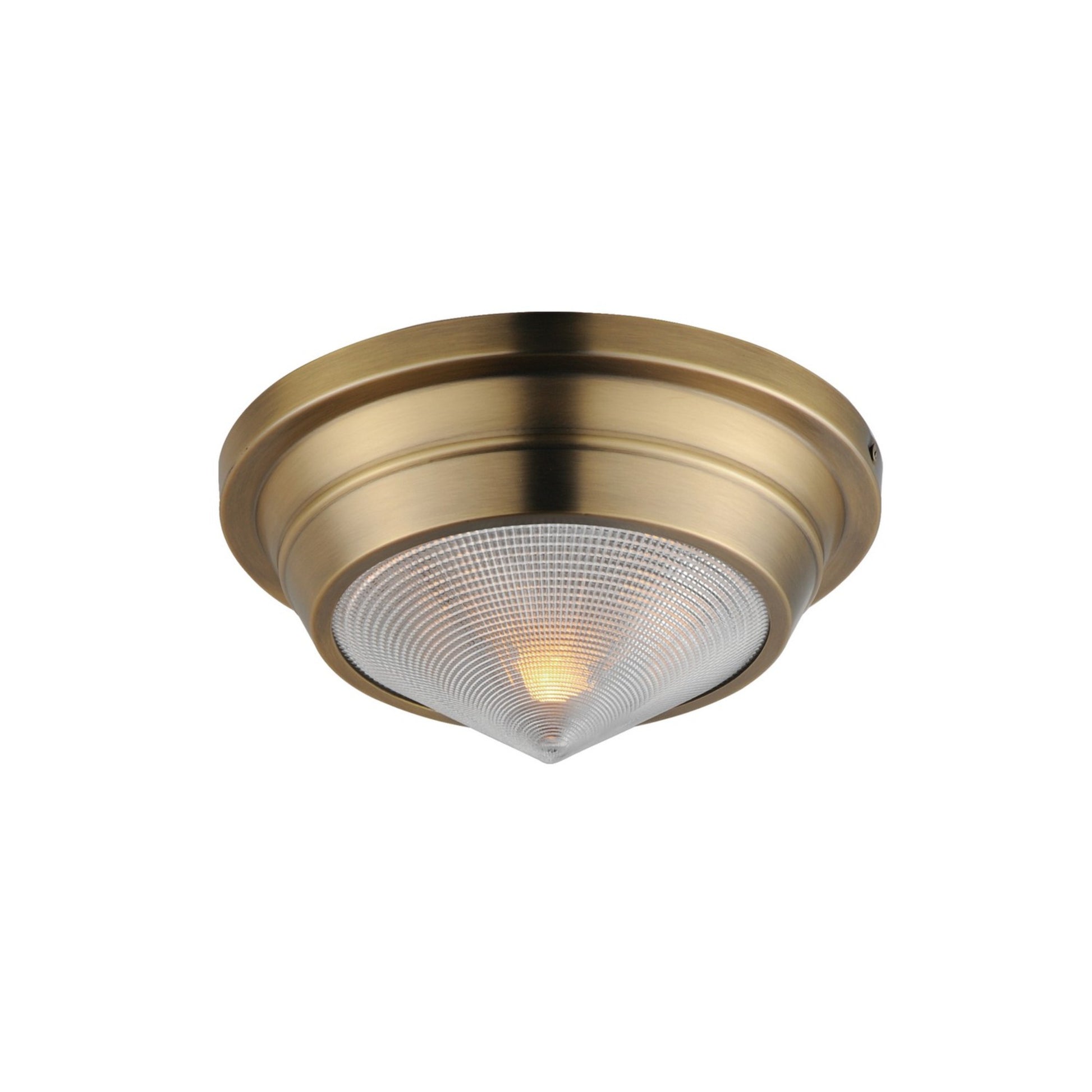 Hargreaves 10" Flush Mount, Natural Aged Brass Finish - Bees Lighting