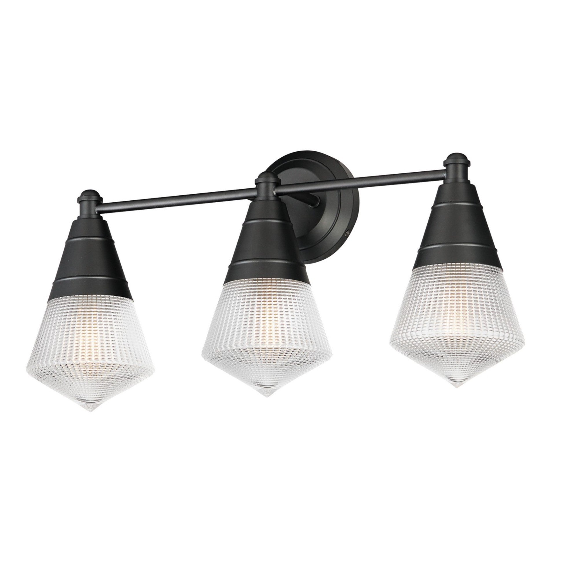 Hargreaves 24" 3-Light Bath Vanity, Black Finish - Bees Lighting
