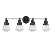 Hargreaves 33" 4-Light Bath Vanity, Black Finish - Bees Lighting