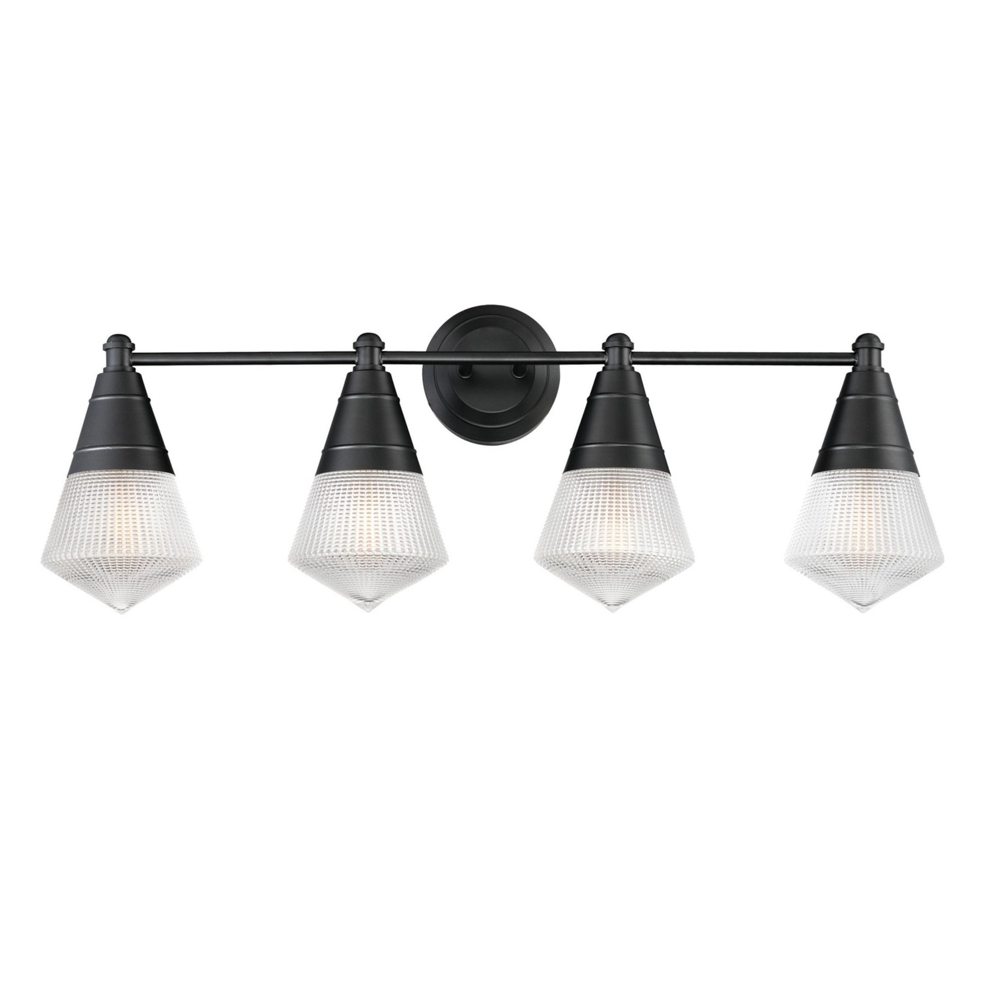 Hargreaves 33" 4-Light Bath Vanity, Black Finish - Bees Lighting
