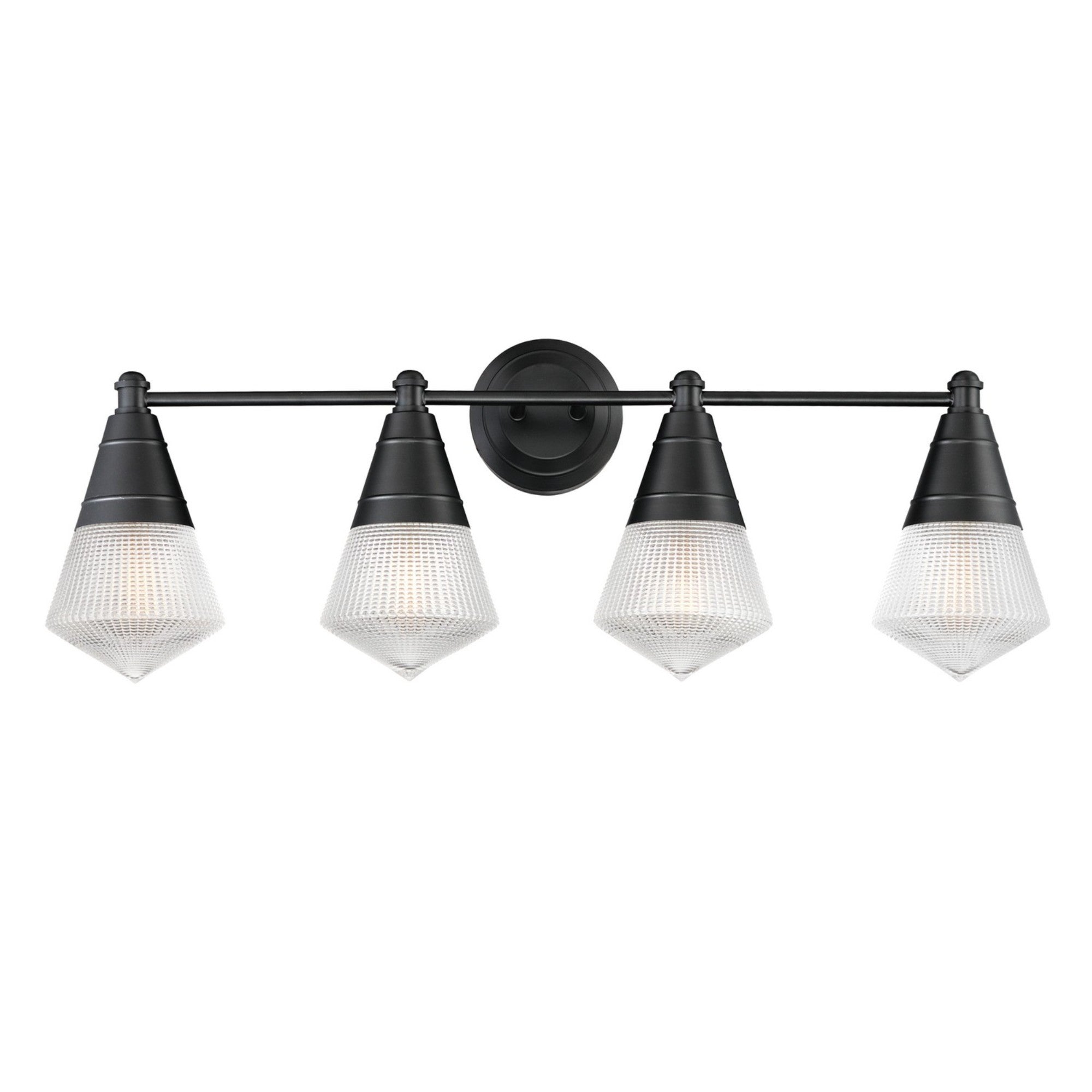 Hargreaves 33" 4-Light Bath Vanity, Black Finish - Bees Lighting