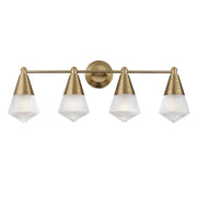 Hargreaves 33" 4-Light Bath Vanity, Natural Aged Brass Finish - Bees Lighting
