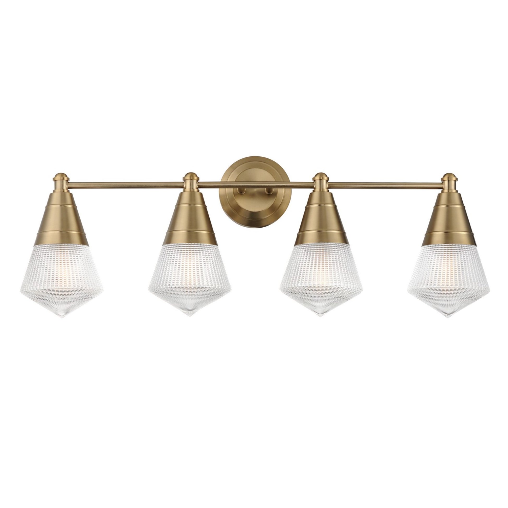 Hargreaves 33" 4-Light Bath Vanity, Natural Aged Brass Finish - Bees Lighting