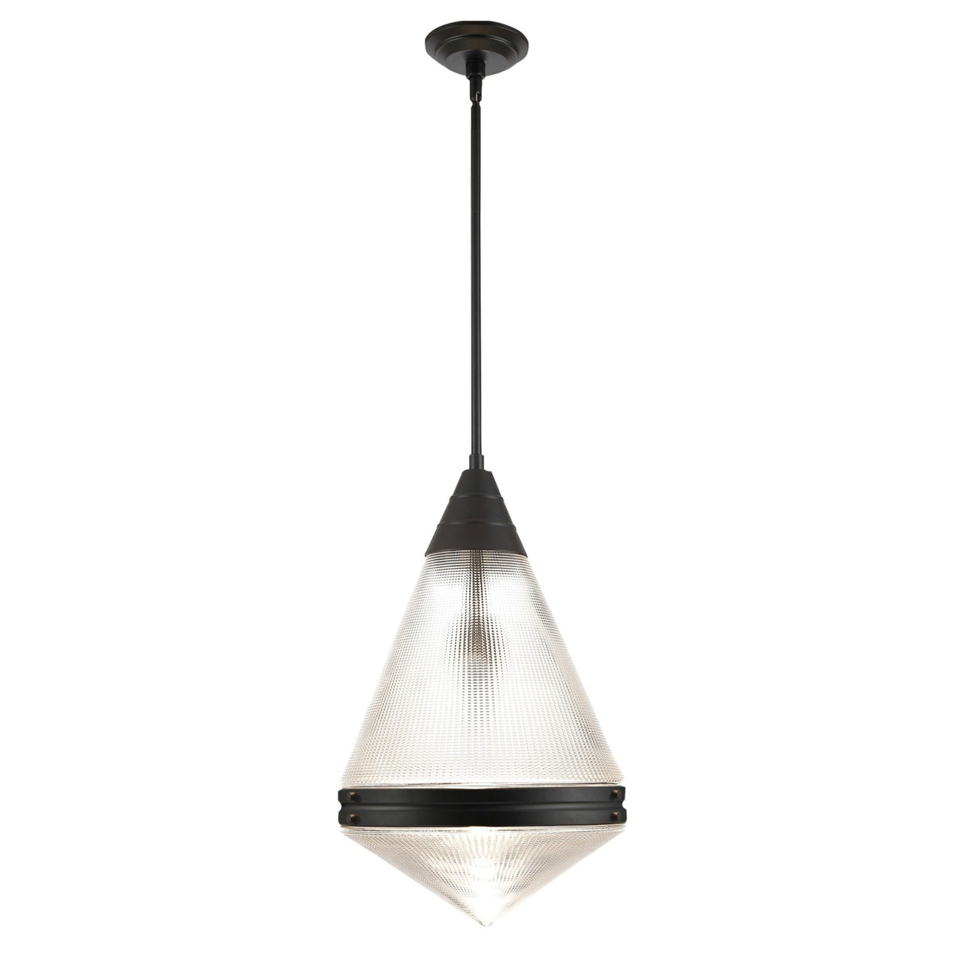 Hargreaves 22" Pendant, Black Finish, Glass Shade - Bees Lighting