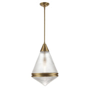Hargreaves 22" Pendant, Natural Aged Brass Finish, Glass Shade - Bees Lighting