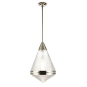 Hargreaves 22" Pendant, Polished Nickel Finish, Glass Shade - Bees Lighting