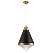 Hargreaves 22" Pendant, Black & Natural Aged Brass Finish - Bees Lighting