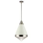 Hargreaves 22" Pendant, White & Polished Nickel Finish - Bees Lighting
