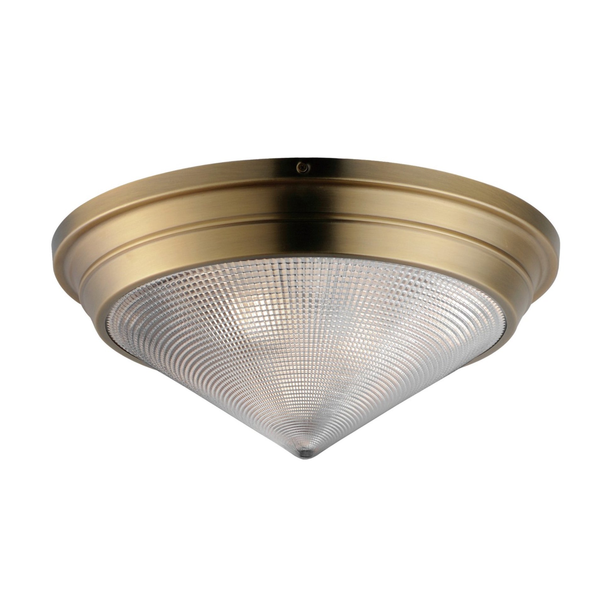 Hargreaves 17" 3-Light Flush Mount, Natural Aged Brass Finish - Bees Lighting