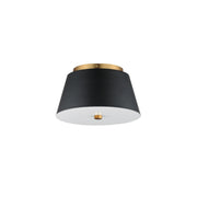 Miles 11" LED Flush Mount, Black & Aged Brass Finish - Bees Lighting