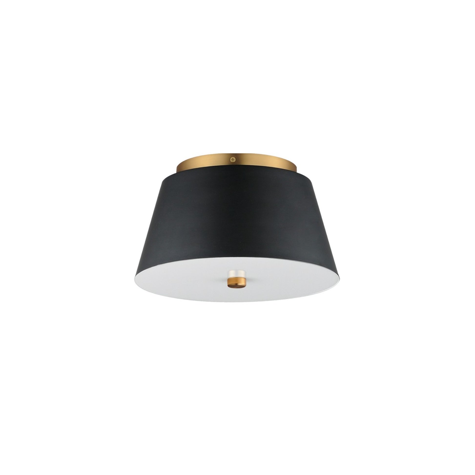 Miles 11" LED Flush Mount, Black & Aged Brass Finish - Bees Lighting