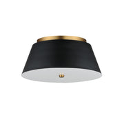 Miles 16" LED Flush Mount, Black & Aged Brass Finish - Bees Lighting