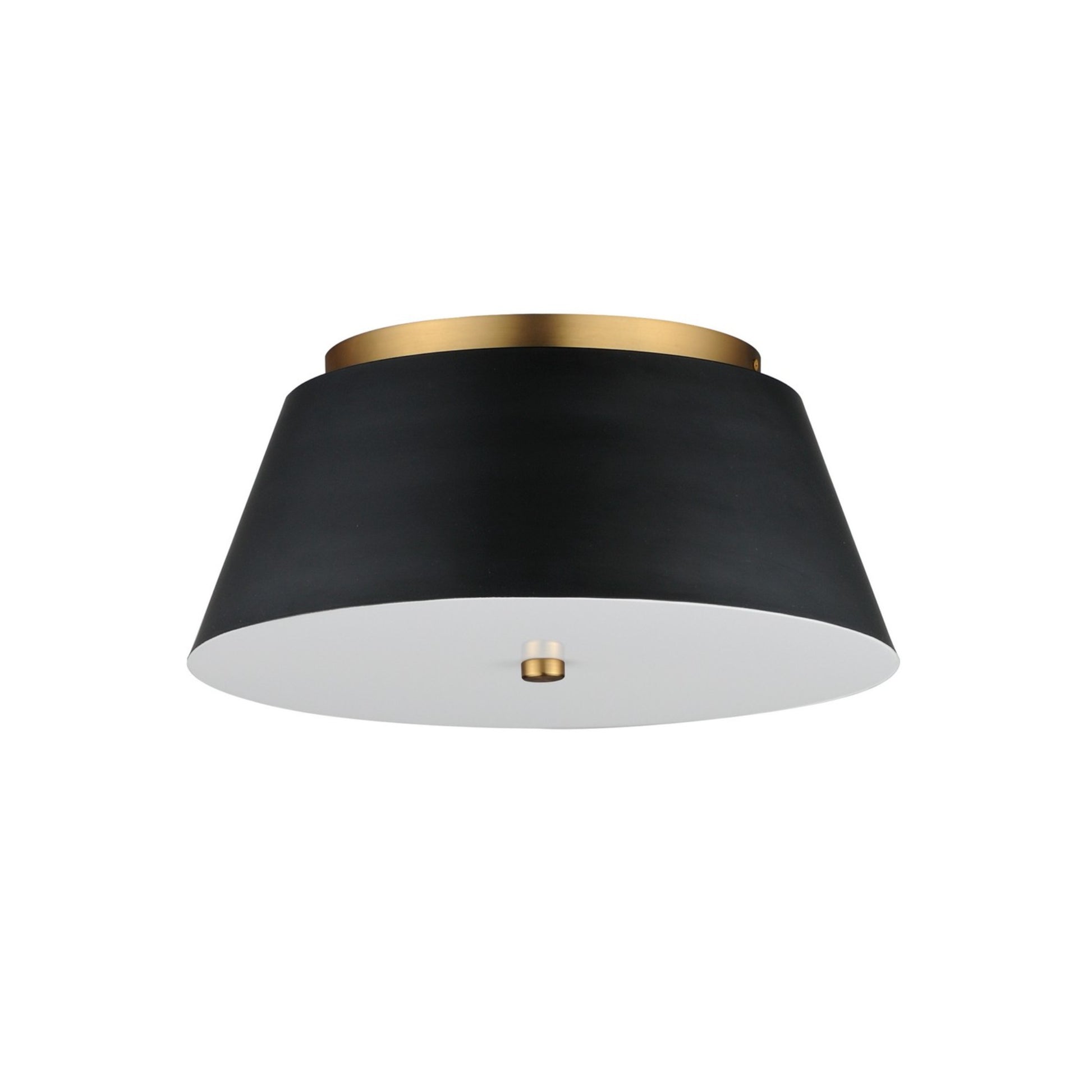 Miles 16" LED Flush Mount, Black & Aged Brass Finish - Bees Lighting