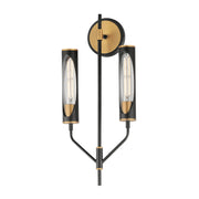 Regent 23" LED Wall Sconce, Black & Antique Brass Finish - Bees Lighting
