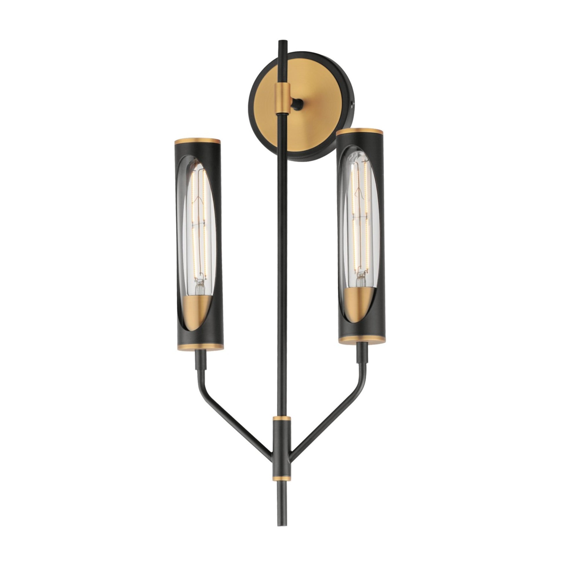 Regent 23" LED Wall Sconce, Black & Antique Brass Finish - Bees Lighting