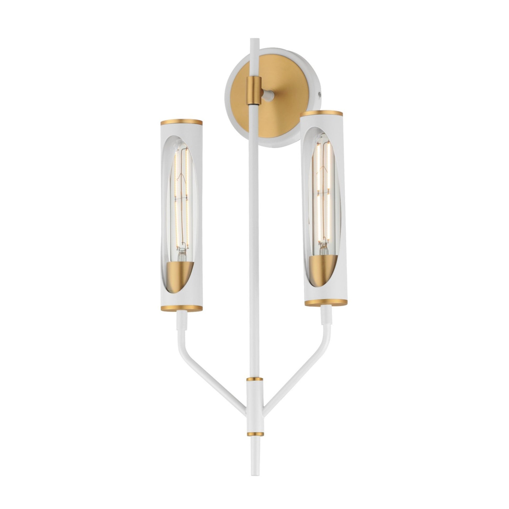 Regent 23" LED Wall Sconce, Light French Gray & Natural Aged Brass Finish - Bees Lighting