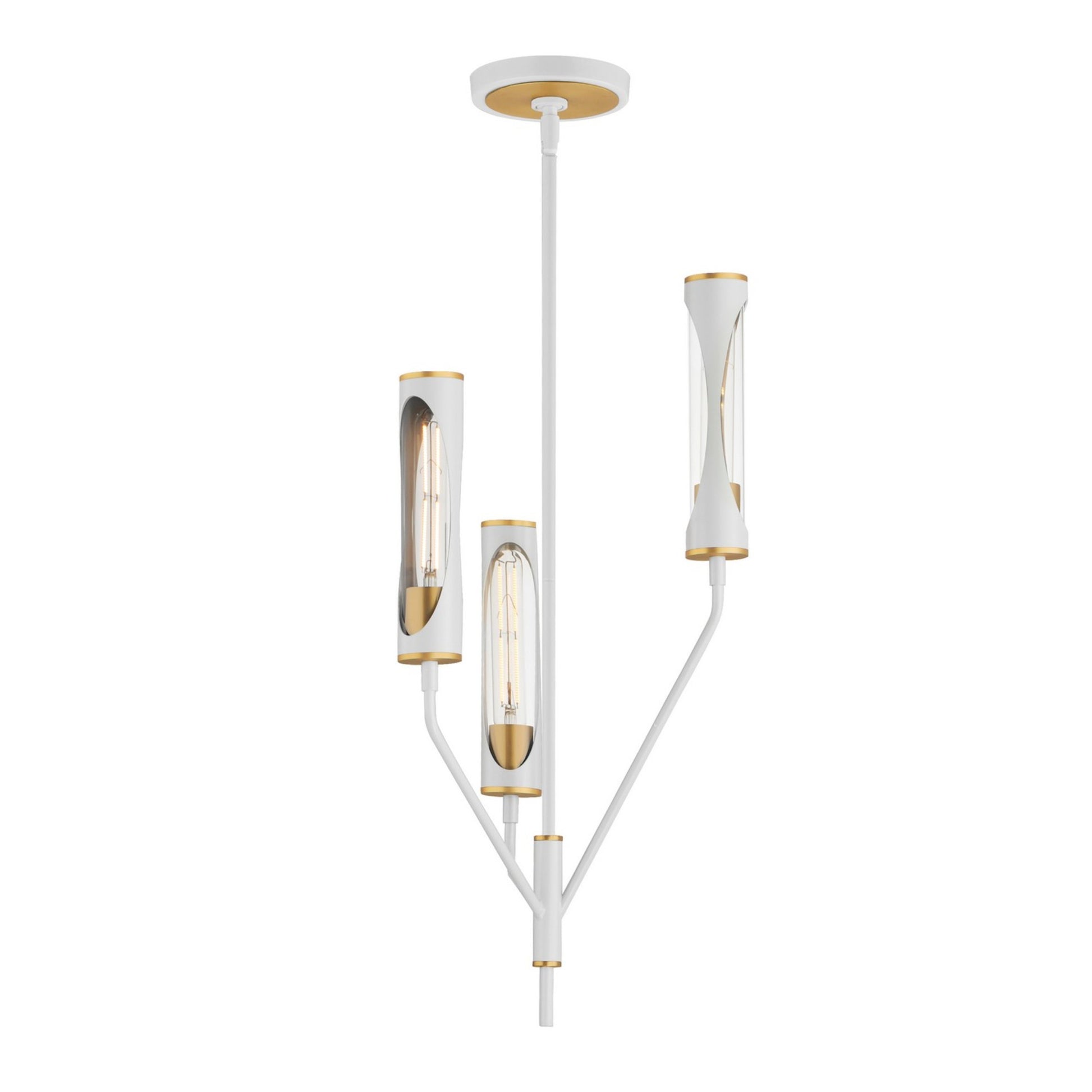 Regent 26" LED Pendant, Light French Gray & Natural Aged Brass Finish - Bees Lighting