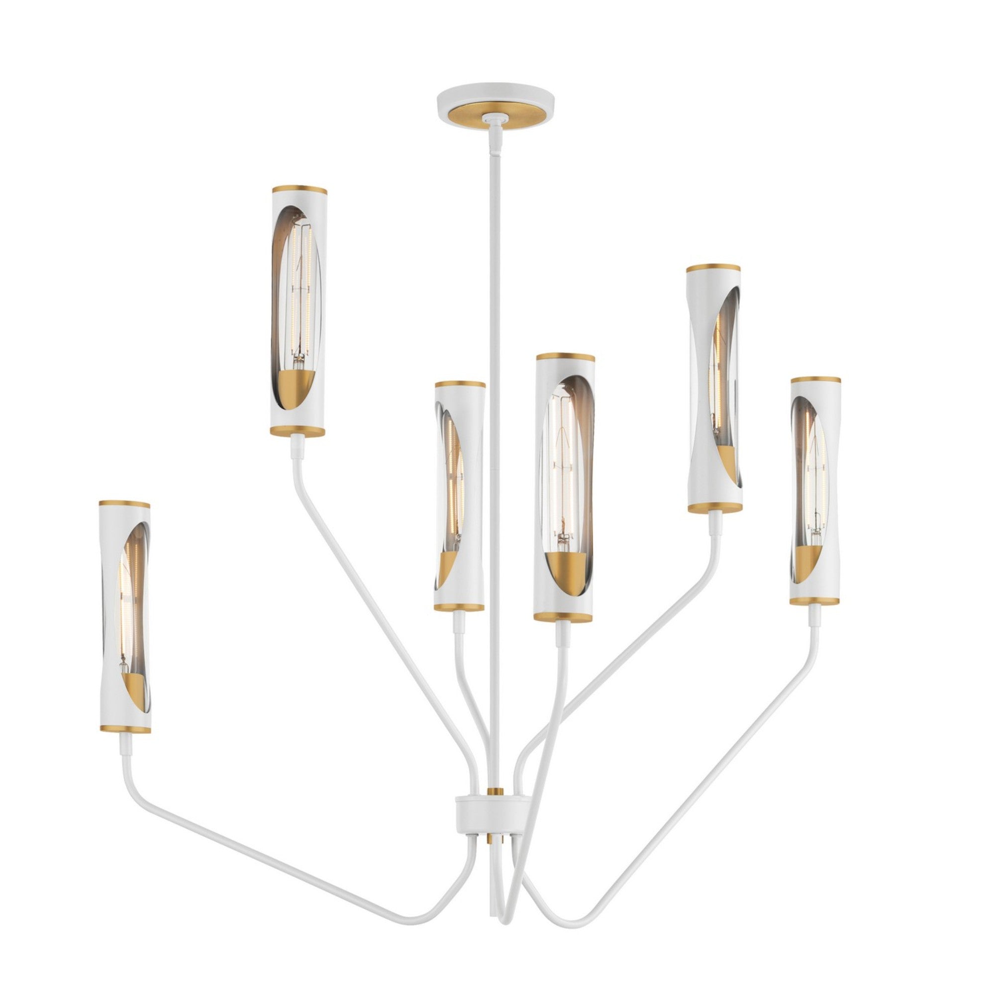 Regent 36" LED Pendant, Light French Gray & Natural Aged Brass Finish