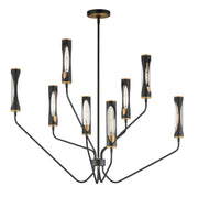 Regent 40" LED Chandelier, Black & Antique Brass Finish - Bees Lighting