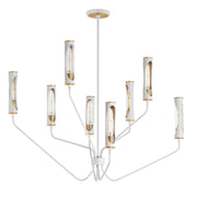 Regent 40" LED Chandelier, Light French Gray & Natural Aged Brass Finish - Bees Lighting