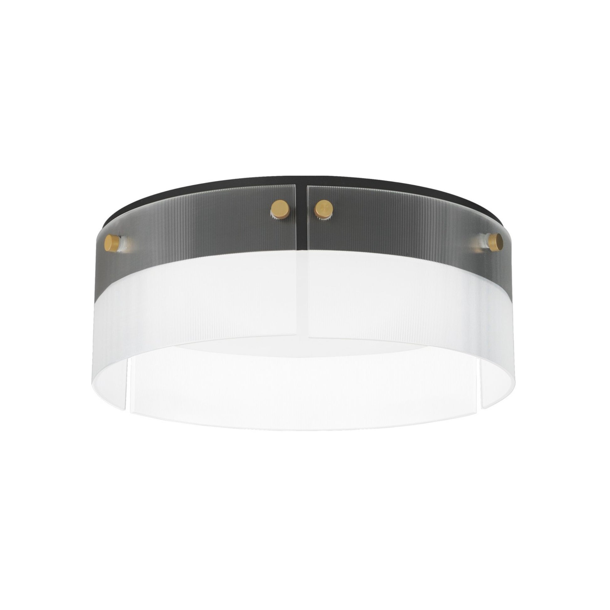 Spectre 17" LED Flush Mount, Black & Natural Aged Brass Finish - Bees Lighting