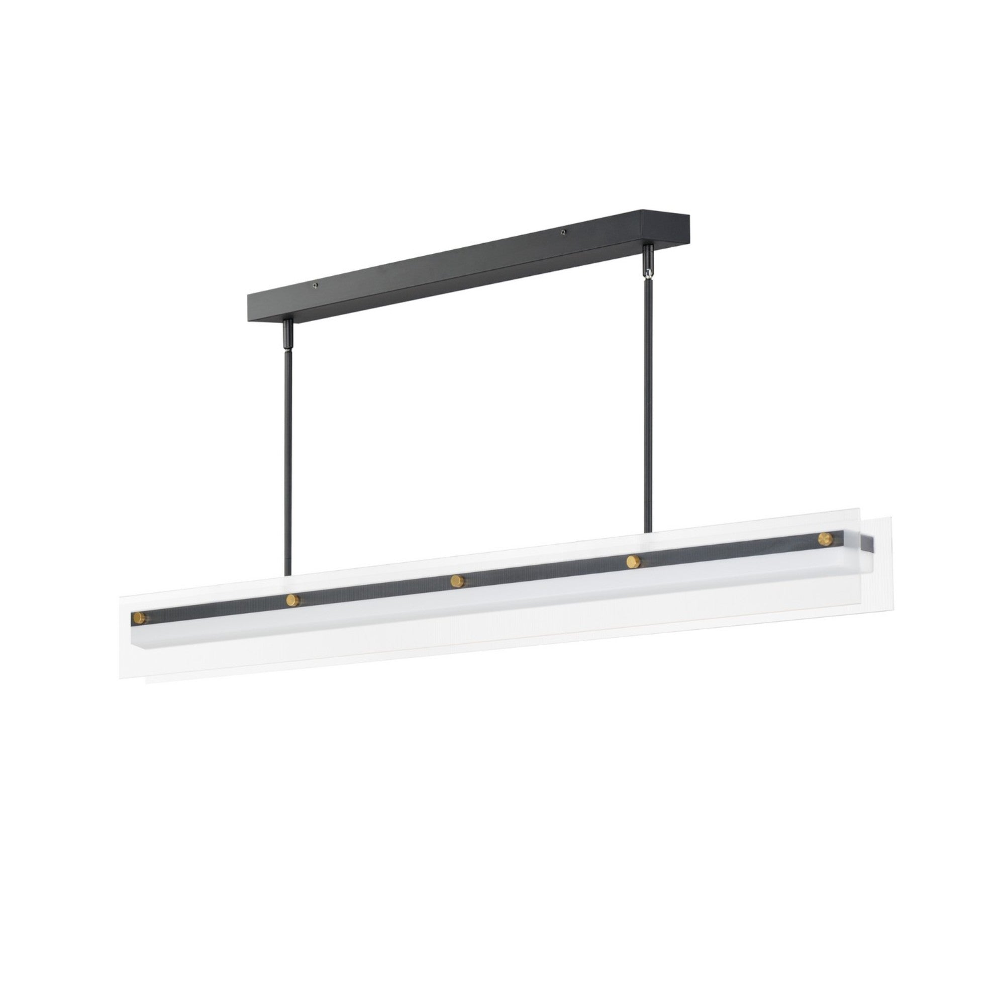 Spectre 47" LED Linear Pendant, Black & Natural Aged Brass Finish