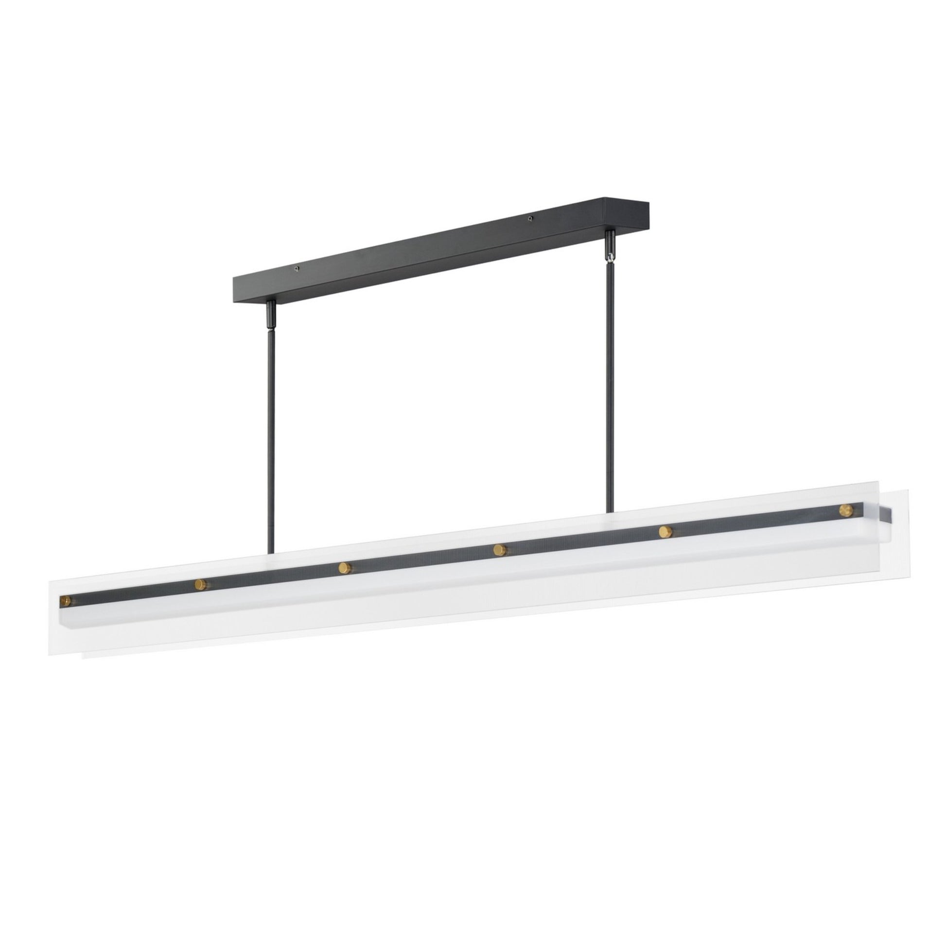 Spectre 62" LED Linear Pendant, Black & Natural Aged Brass Finish - Bees Lighting