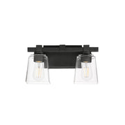 Cubos 14" 2-Light Wall Sconce, Black Finish - Bees Lighting