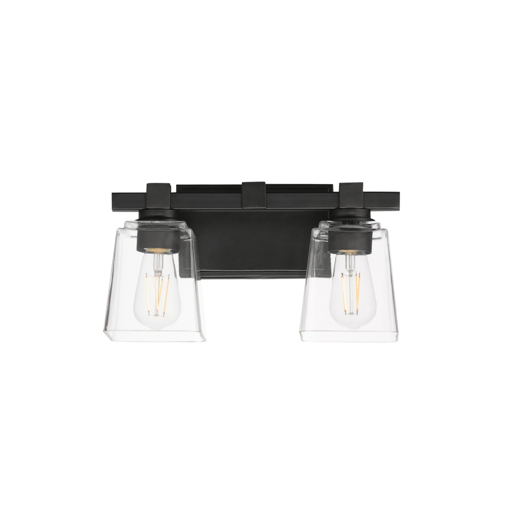 Cubos 14" 2-Light Wall Sconce, Black Finish - Bees Lighting