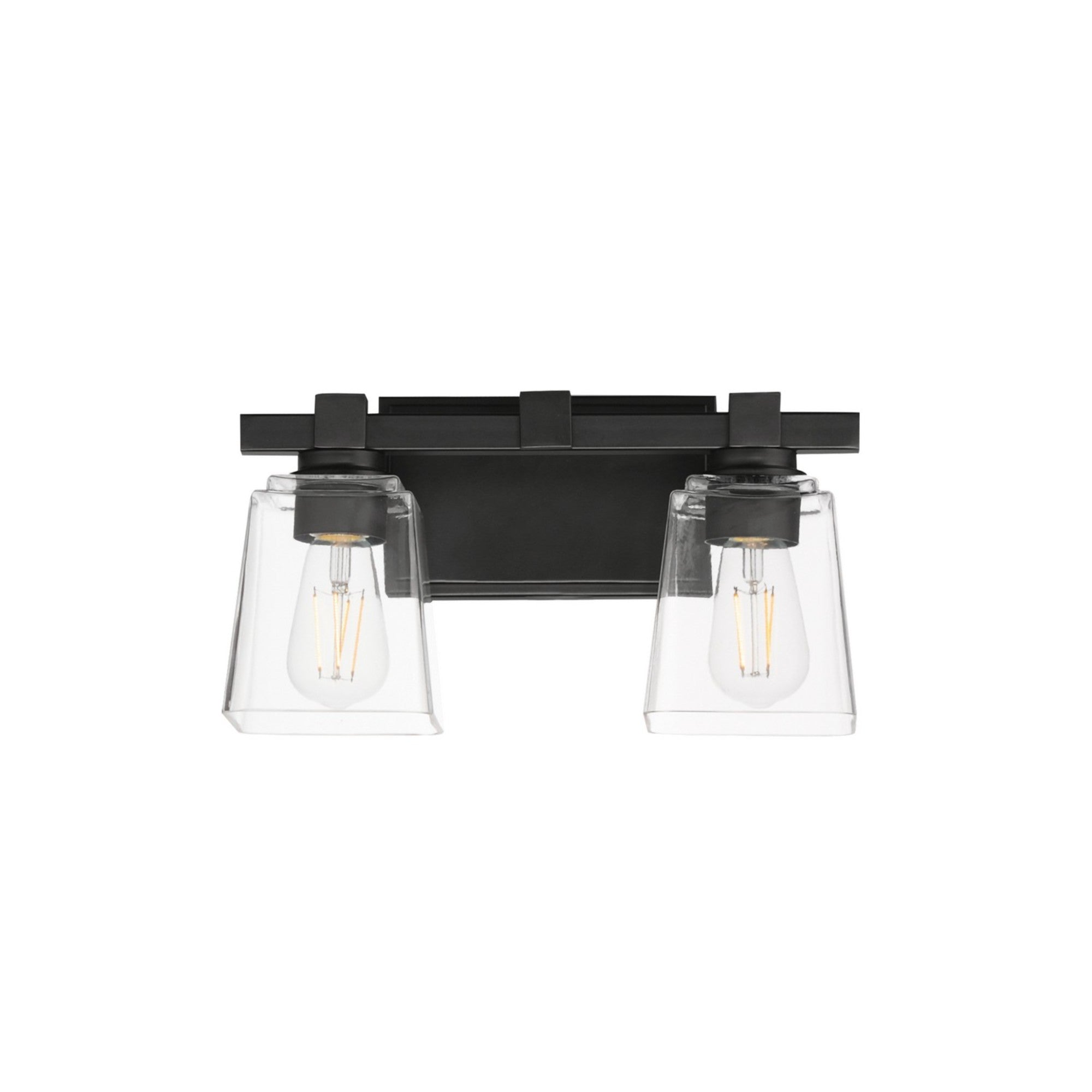 Cubos 14" 2-Light Wall Sconce, Black Finish - Bees Lighting
