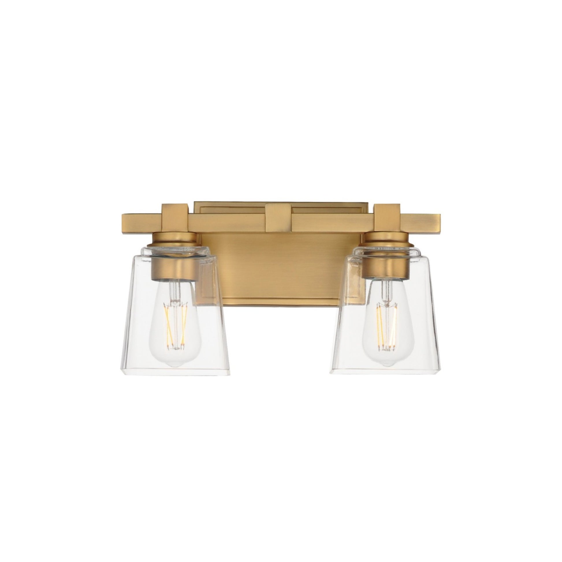 Cubos 14" 2-Light Wall Sconce, Natural Aged Brass Finish - Bees Lighting