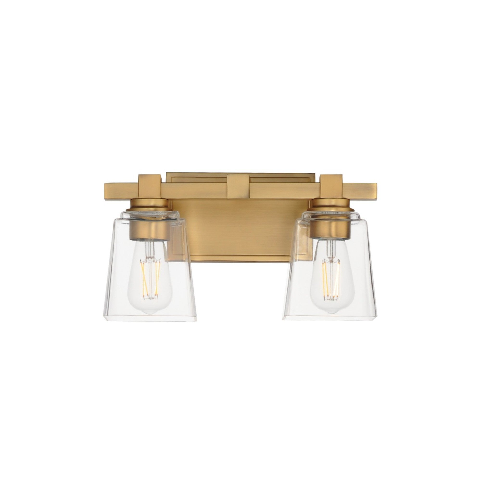 Cubos 14" 2-Light Wall Sconce, Natural Aged Brass Finish