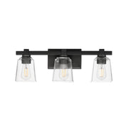 Cubos 22" 3-Light Bath Vanity, Black Finish - Bees Lighting