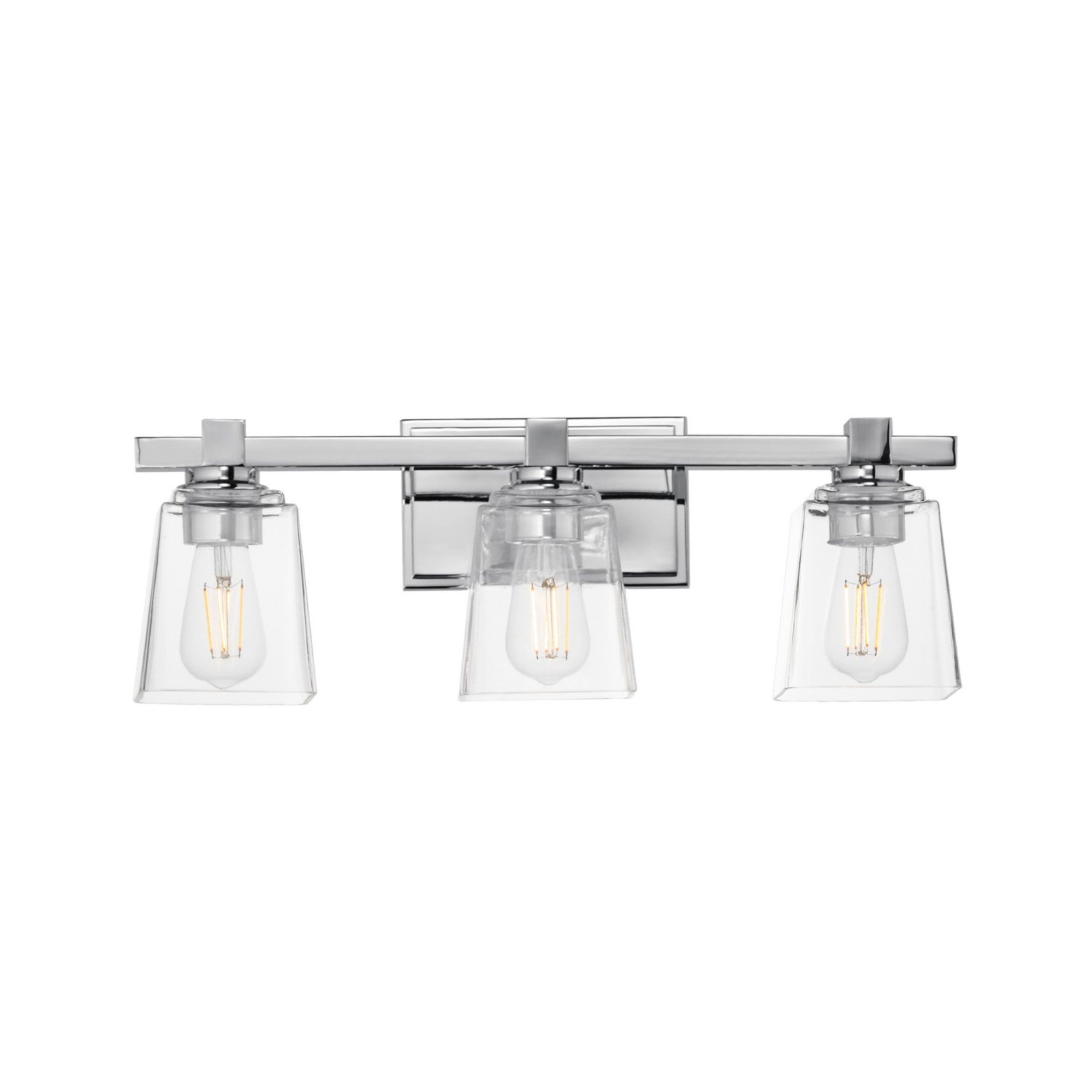 Cubos 22" 3-Light Bath Vanity, Polished Chrome Finish - Bees Lighting