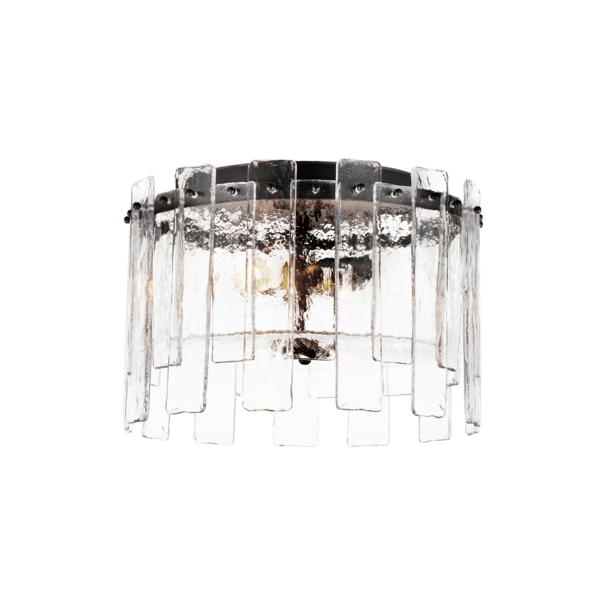 Warren 15" 2-Light Flush Mount, Dark Bronze Finish - Bees Lighting