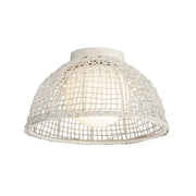 Cestino 16" Flush Mount, Weathered White Finish - Bees Lighting