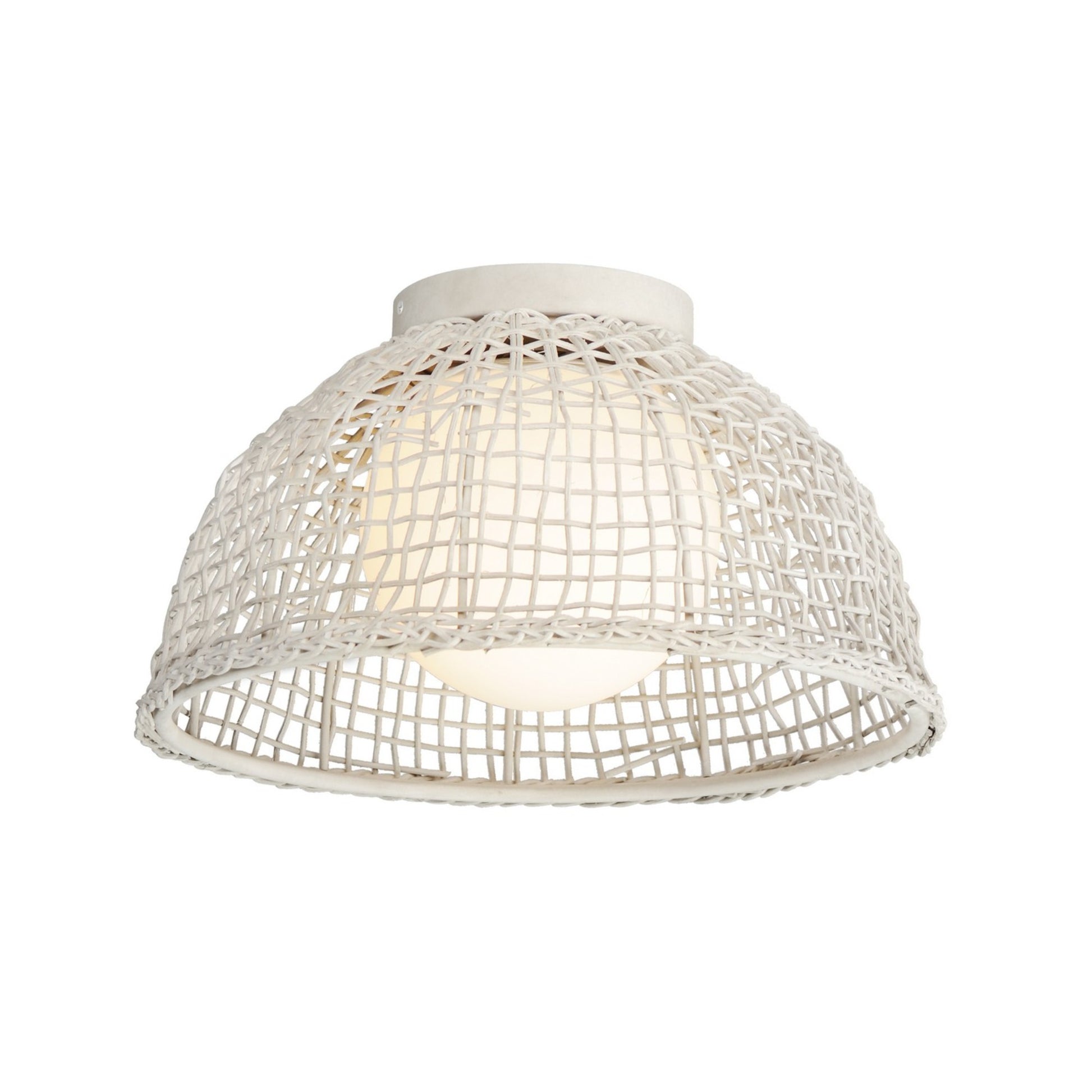Cestino 16" Flush Mount, Weathered White Finish - Bees Lighting