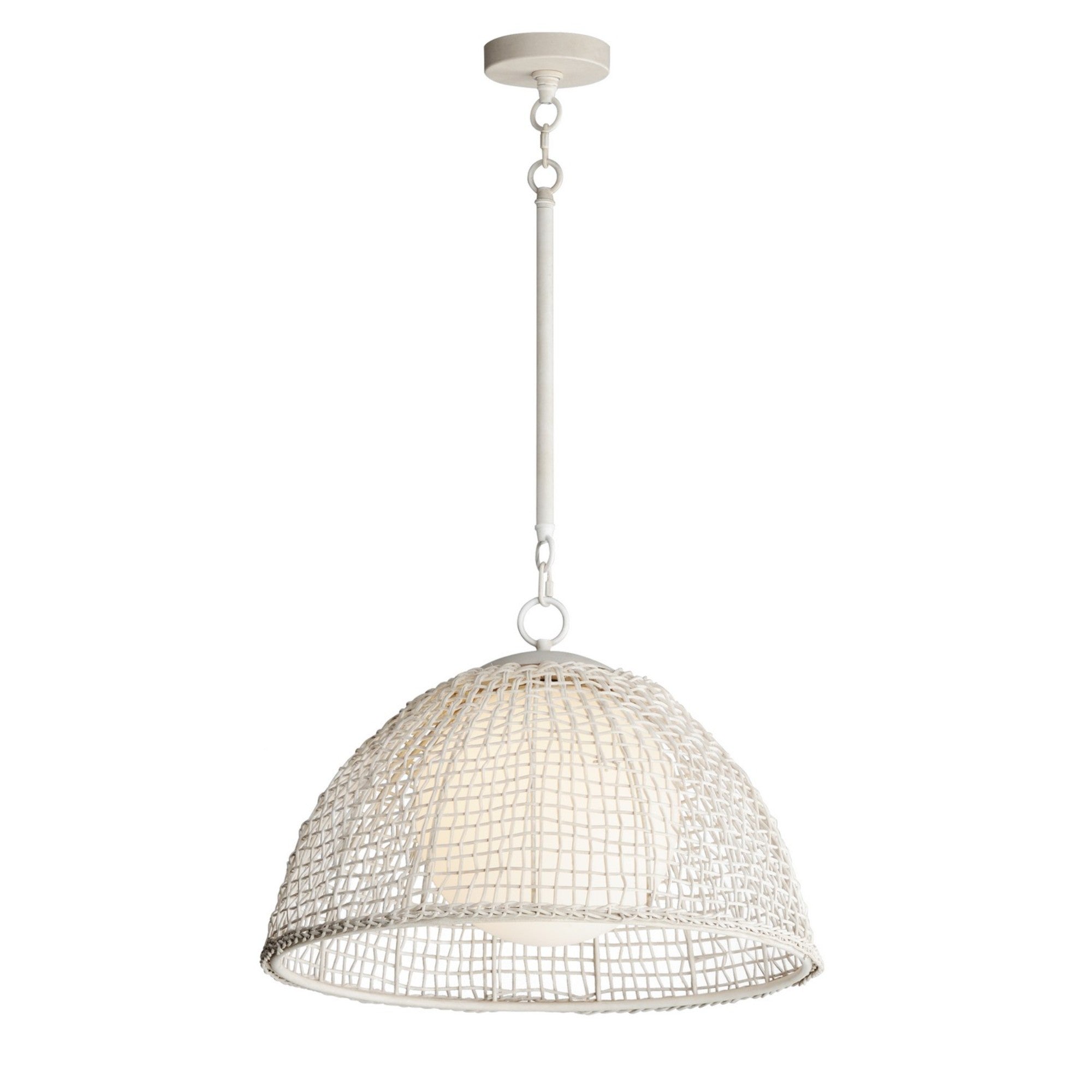 Cestino 21" Pendant, Weathered White Finish