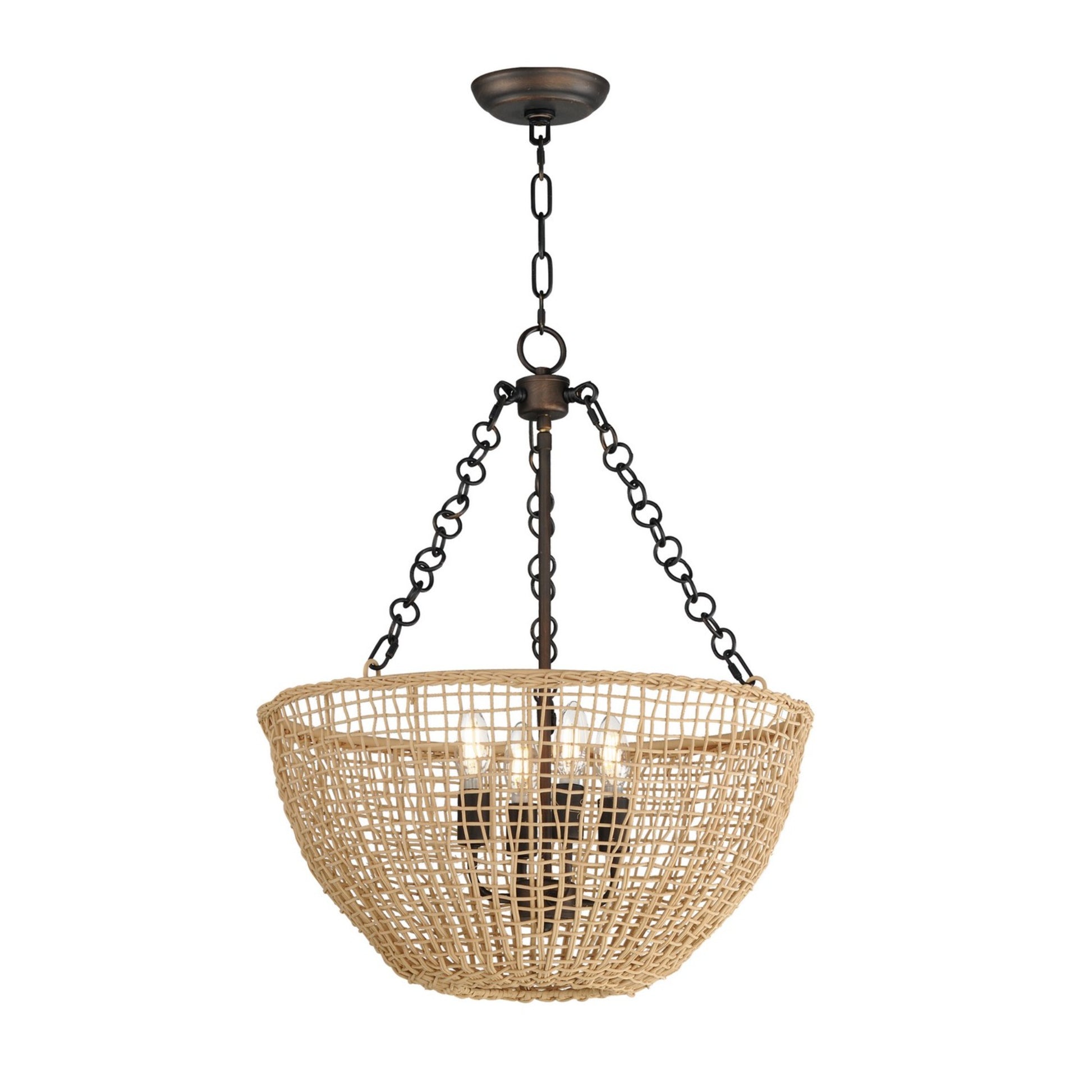 Cestino 21" 4-Light Pendant, Antique Bronze Finish - Bees Lighting