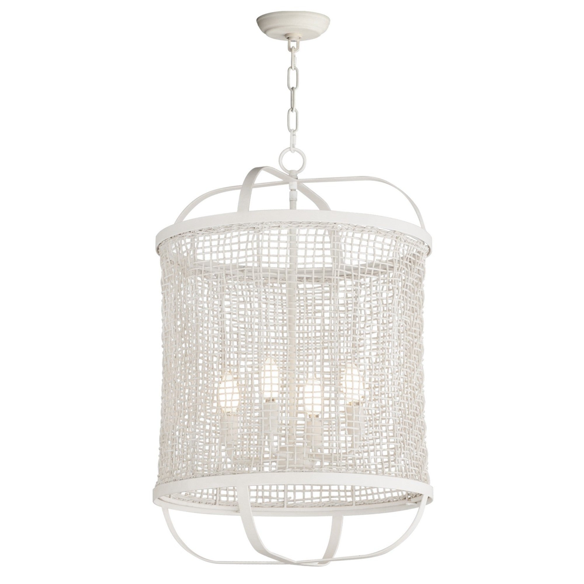 Cestino 26" 4-Light Pendant, Weathered White Finish