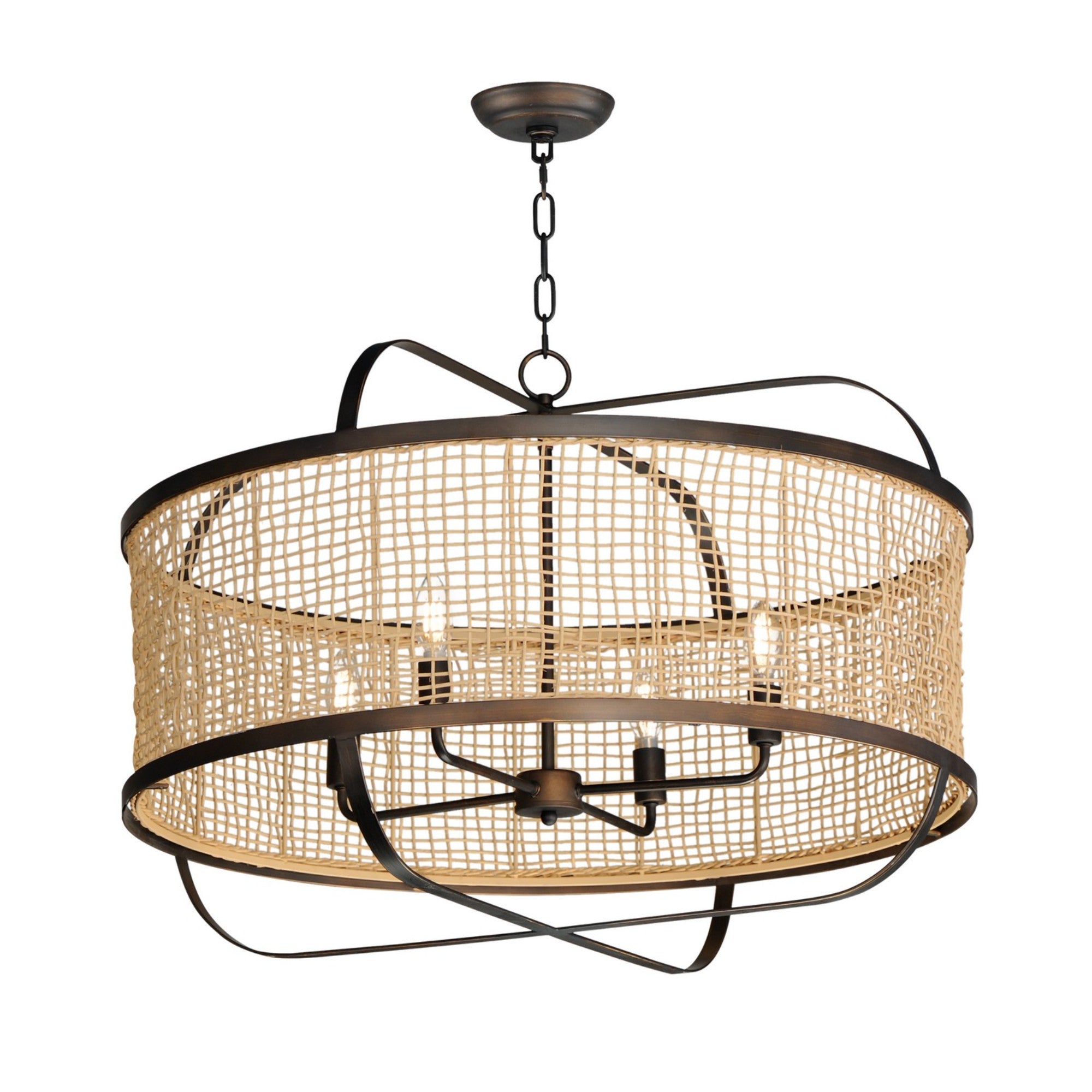 Cestino 30" 4-Light Pendant, Antique Bronze Finish