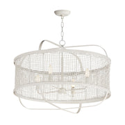 Cestino 30" 4-Light Pendant, Weathered White Finish - Bees Lighting