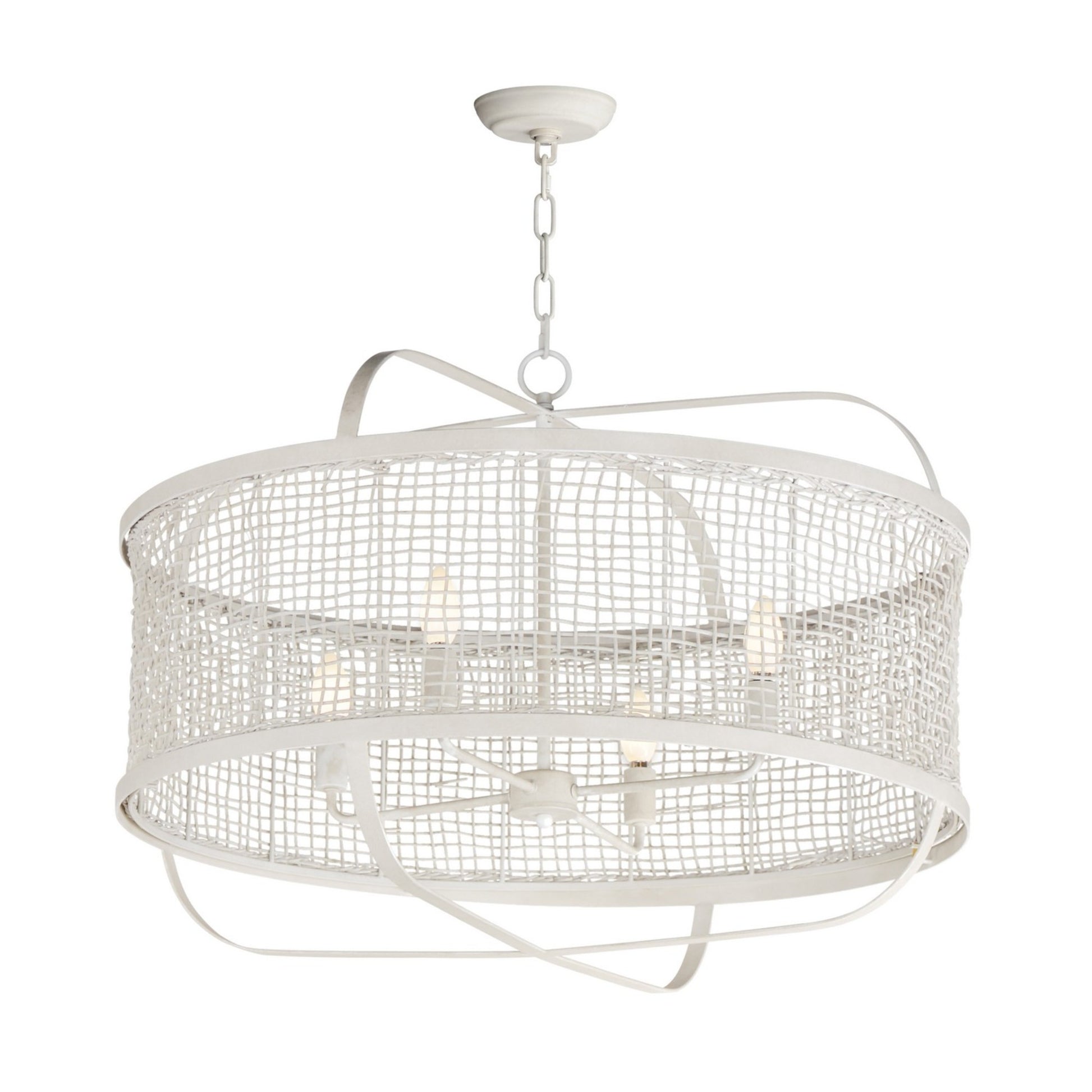 Cestino 30" 4-Light Pendant, Weathered White Finish - Bees Lighting