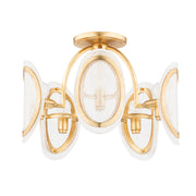 Danes 20" 5 Lights Semi-Flush Mount Light Gold Finish - Bees Lighting