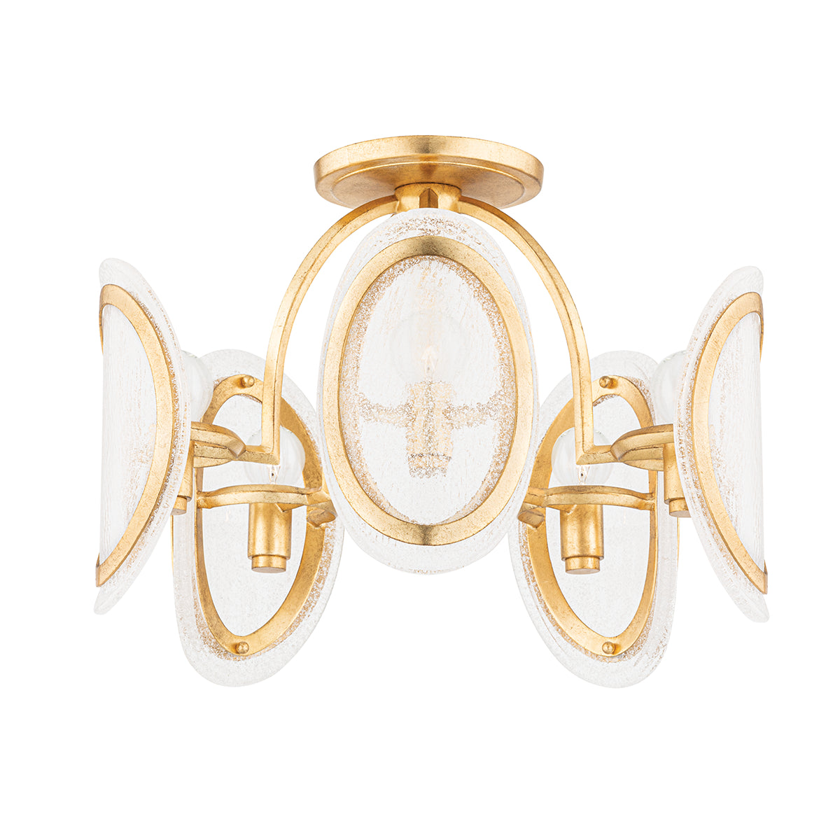 Danes 20" 5 Lights Semi-Flush Mount Light Gold Finish - Bees Lighting