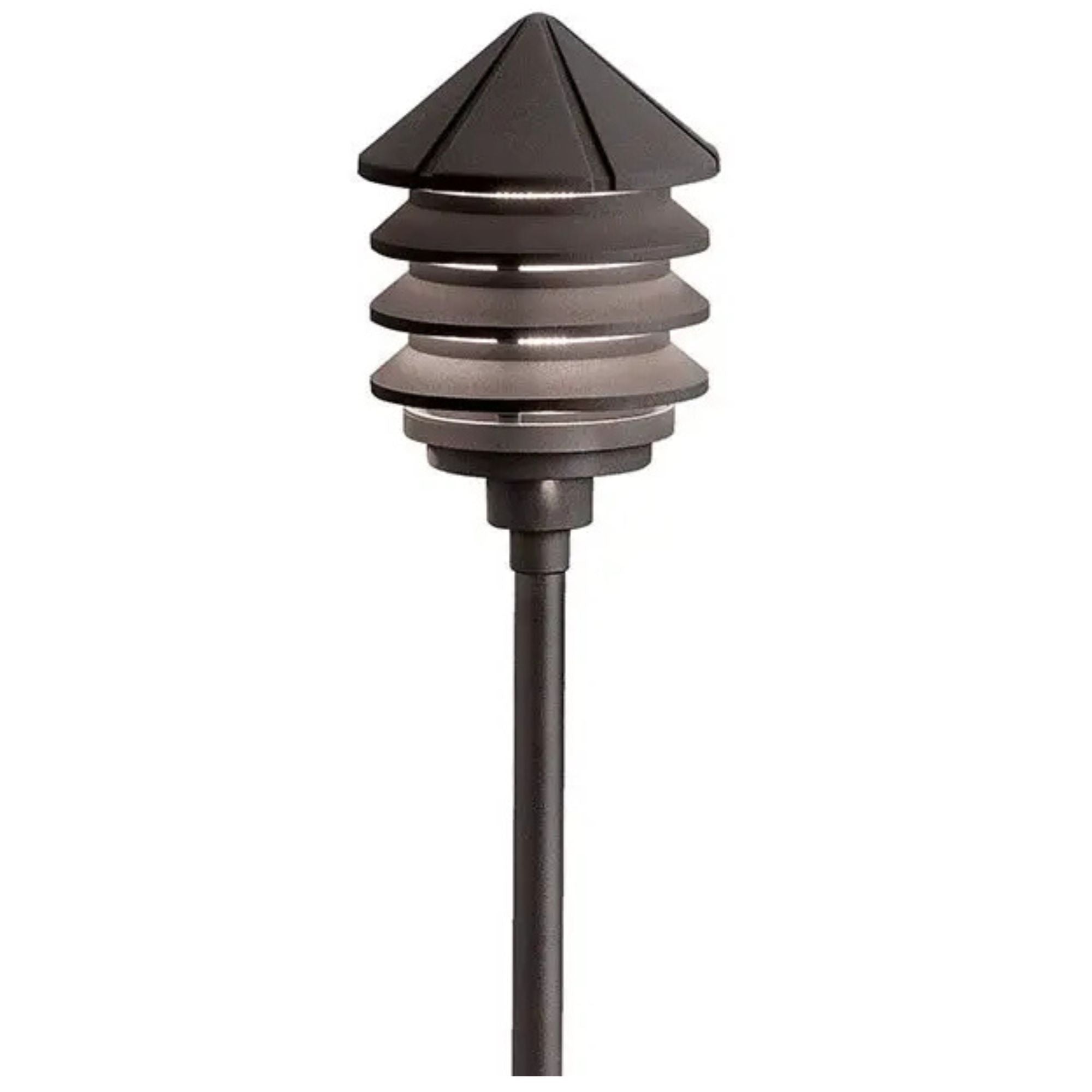 Kichler Six Groove 120V Three Tier Path Light in Textured Architectural Bronze