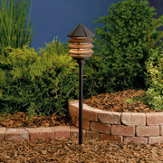 120V Three Tier Path Light, Textured Architectural Bronze