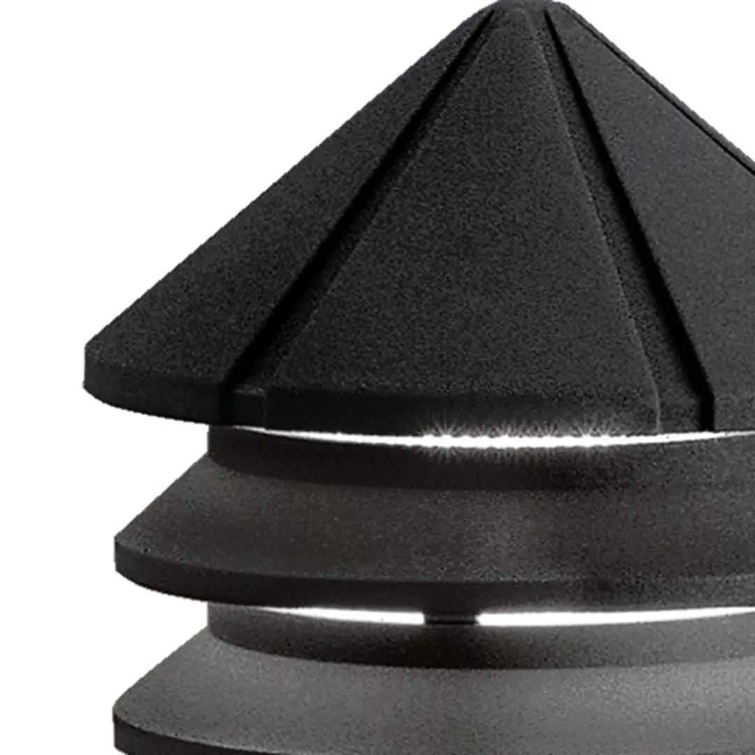 120V Three Tier Path Light Textured Black